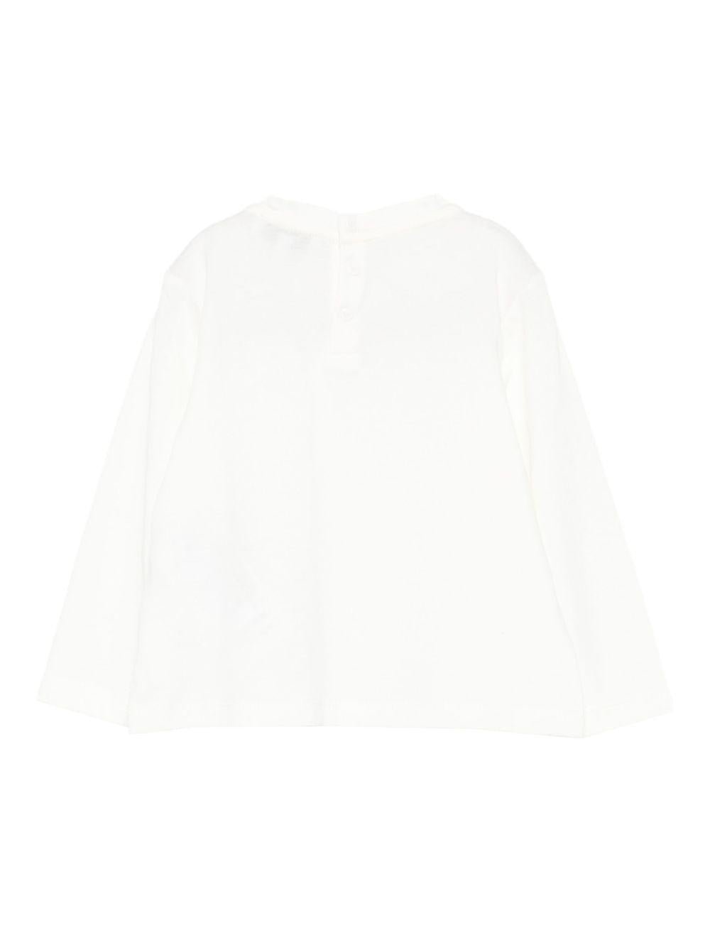 T-shirt per neonato Emporio Armani Kids bianca con logo Aquila sul davanti - Rubino Kids