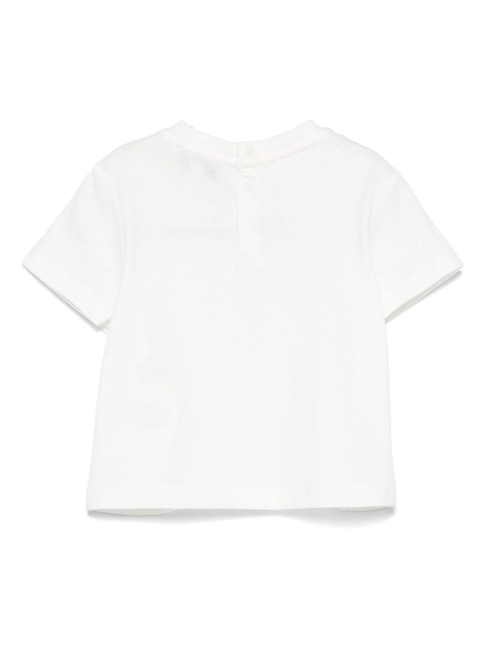 T-shirt per neonato Emporio Armani Kids bianca con logo aquila sul davanti - Rubino Kids