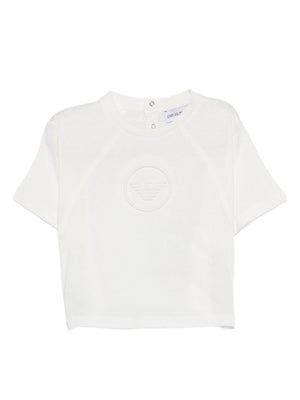 Emporio Armani Kids white logo T-shirt for babies