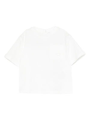 Emporio Armani Kids white round-neck T-shirt for newborns