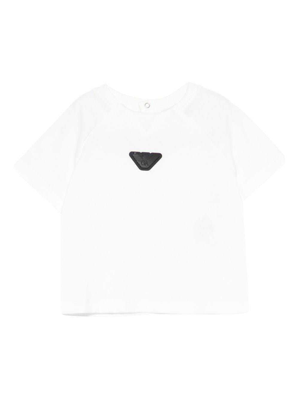 T-shirt per neonato Emporio Armani Kids bianco con dettaglio logo - Rubino Kids
