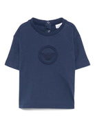 T-shirt per neonato Emporio Armani Kids blu con dettaglio logo - Rubino Kids