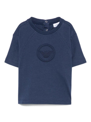 Emporio Armani Kids blue baby T-shirt with logo detail