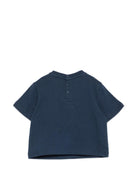 T-shirt per neonato Emporio Armani Kids blu con stampa grafica sul davanti - Rubino Kids
