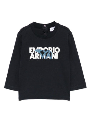 Emporio Armani Kids blue baby T-shirt with logo print