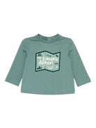 T-shirt per neonato Emporio Armani Kids verde con stampa mappa - Rubino Kids