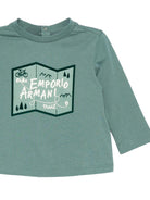 T-shirt per neonato Emporio Armani Kids verde con stampa mappa - Rubino Kids