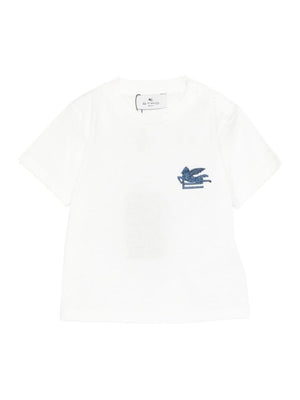 ETRO KIDS white T-shirt for newborns with logo on the front