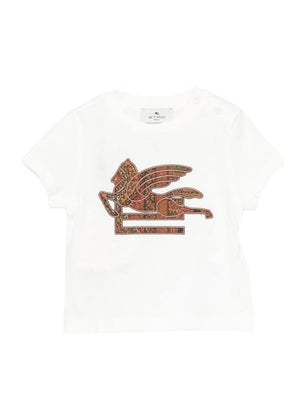 ETRO KIDS white baby T-shirt with Pegasus motif