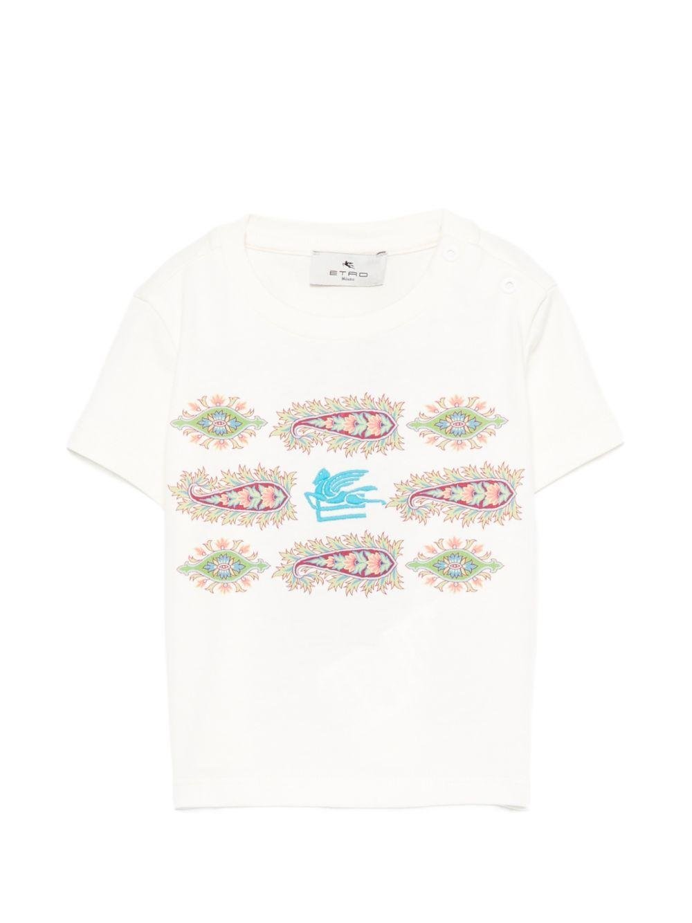 T-shirt per neonato ETRO KIDS bianca con stampa grafica - Rubino Kids