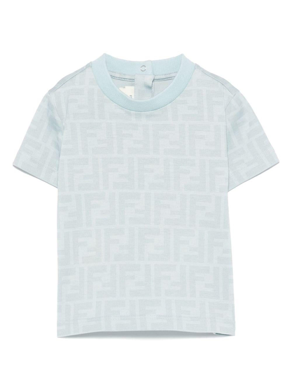 T-shirt per neonato Fendi Kids azzurro con stampa FF - Rubino Kids