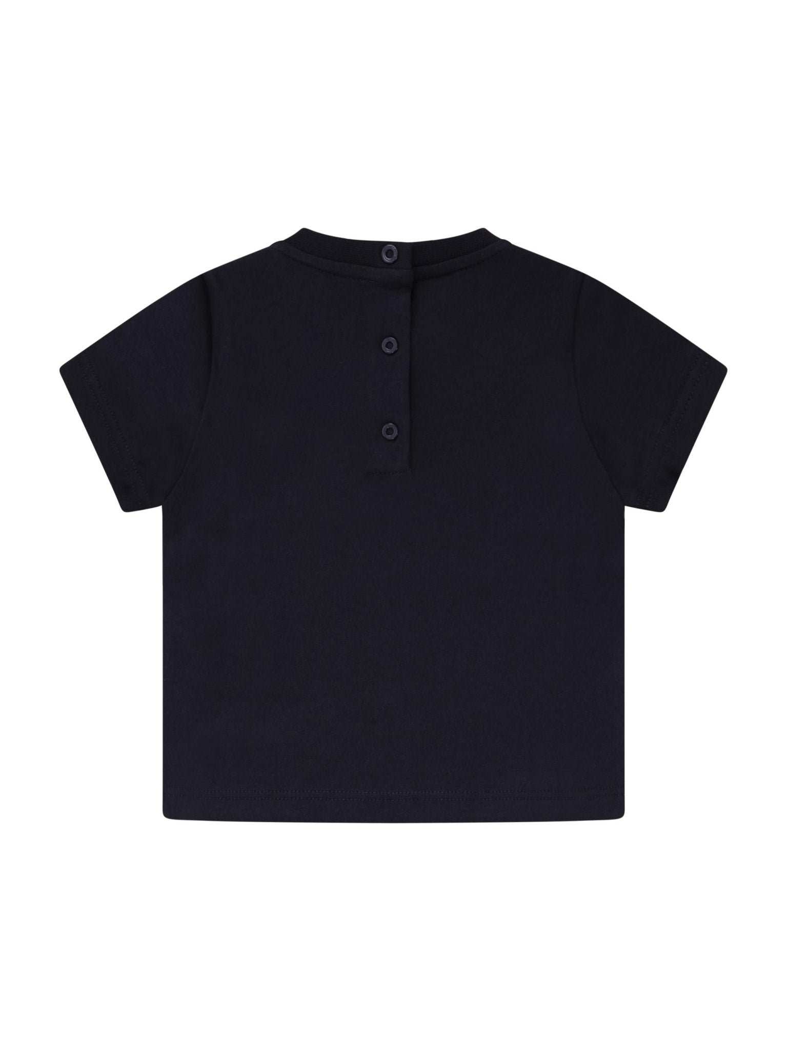 T-shirt per neonato Fendi Kids blu con logo sul davanti - Rubino Kids