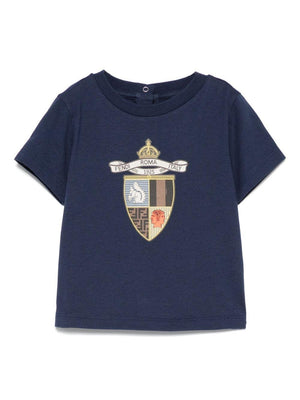 Fendi Kids blue baby T-shirt with FENDI KIDS print Offer Price