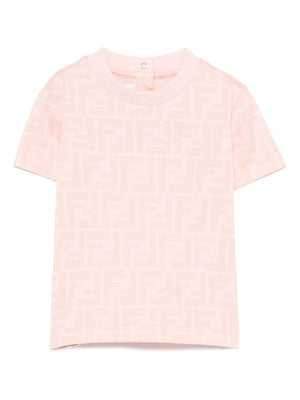 T-shirt per neonato Fendi Kids rosa con stampa FF