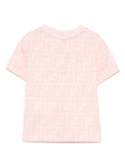 T-shirt per neonato Fendi Kids rosa con stampa FF - Rubino Kids