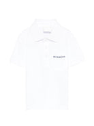 T-shirt per neonato Givenchy Kids bianca con colletto stile polo - Rubino Kids