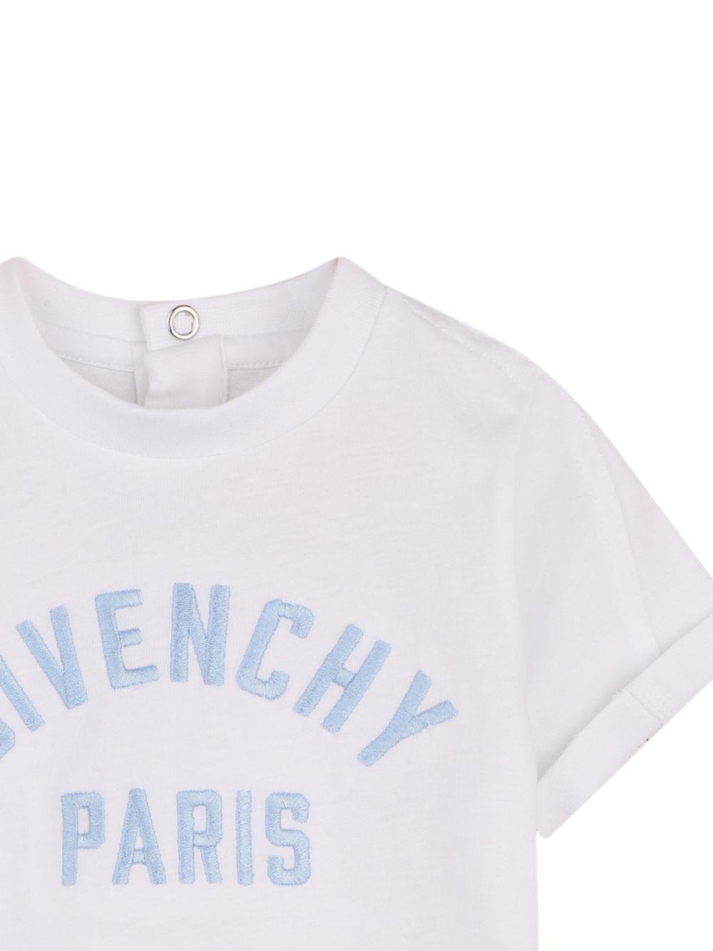 T-shirt per neonato Givenchy Kids bianca con ricamo logo - Rubino Kids