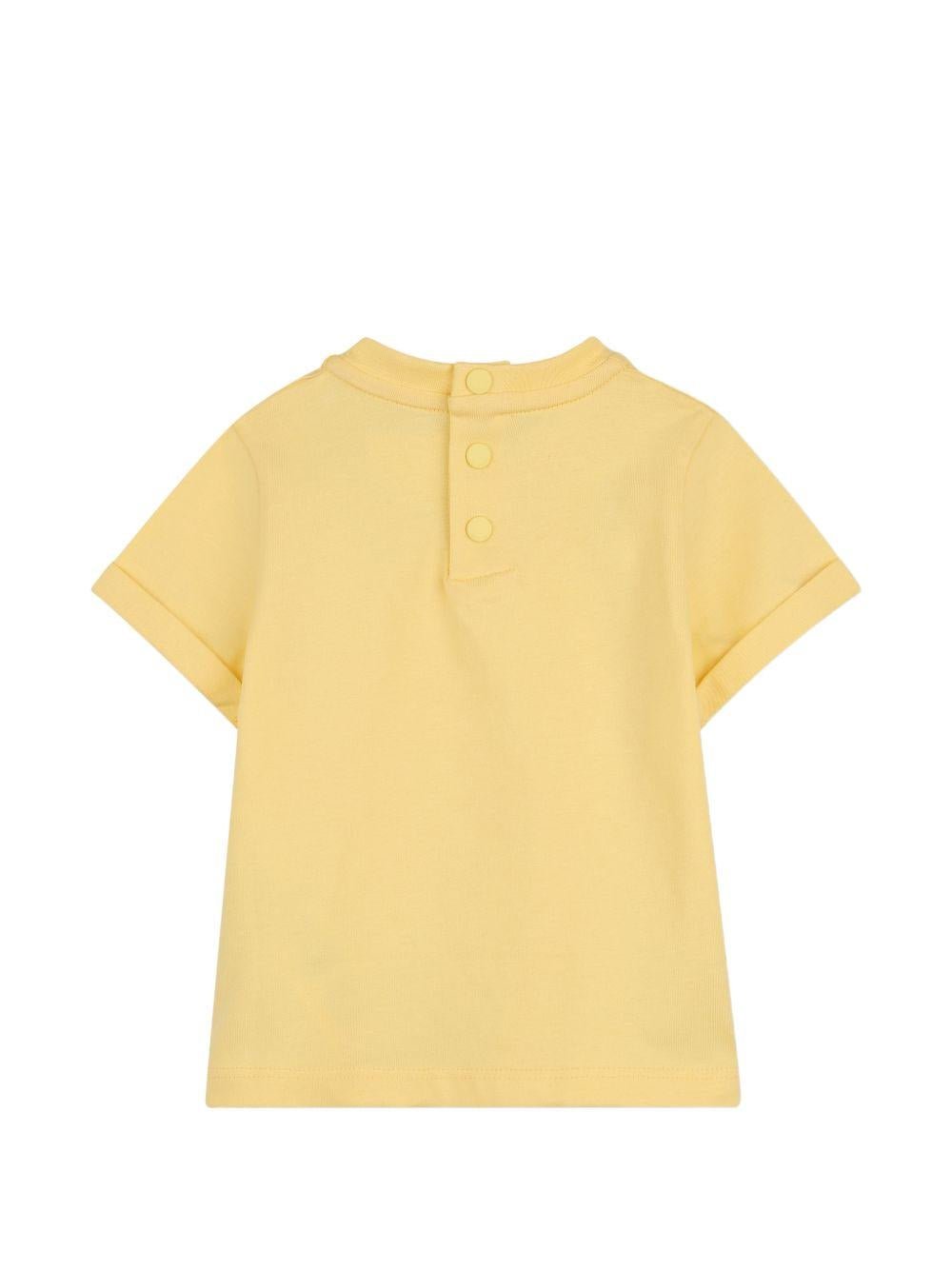 T-shirt per neonato Givenchy Kids gialla con ricamo logo - Rubino Kids
