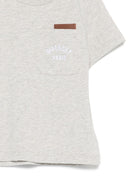 T-shirt per neonato Givenchy Kids grigia con logo ricamato sul davanti - Rubino Kids