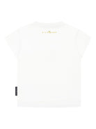 T-shirt per neonato John Richmond Junior bianco con logo - Rubino Kids
