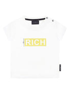 T-shirt per neonato John Richmond Junior bianco con logo - Rubino Kids