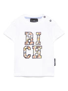 T-shirt per neonato John Richmond Junior bianco con logo - Rubino Kids
