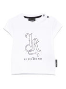 T-shirt per neonato John Richmond Junior bianco con logo - Rubino Kids