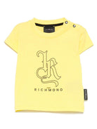 T-shirt per neonato John Richmond Junior giallo con logo - Rubino Kids