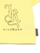T-shirt per neonato John Richmond Junior giallo con logo - Rubino Kids
