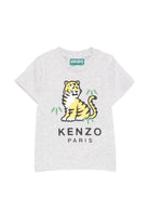 T-shirt per neonato Kenzo Kids bianca con stampa grafica - Rubino Kids
