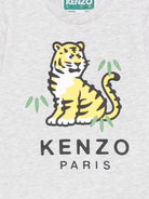T-shirt per neonato Kenzo Kids bianca con stampa grafica - Rubino Kids