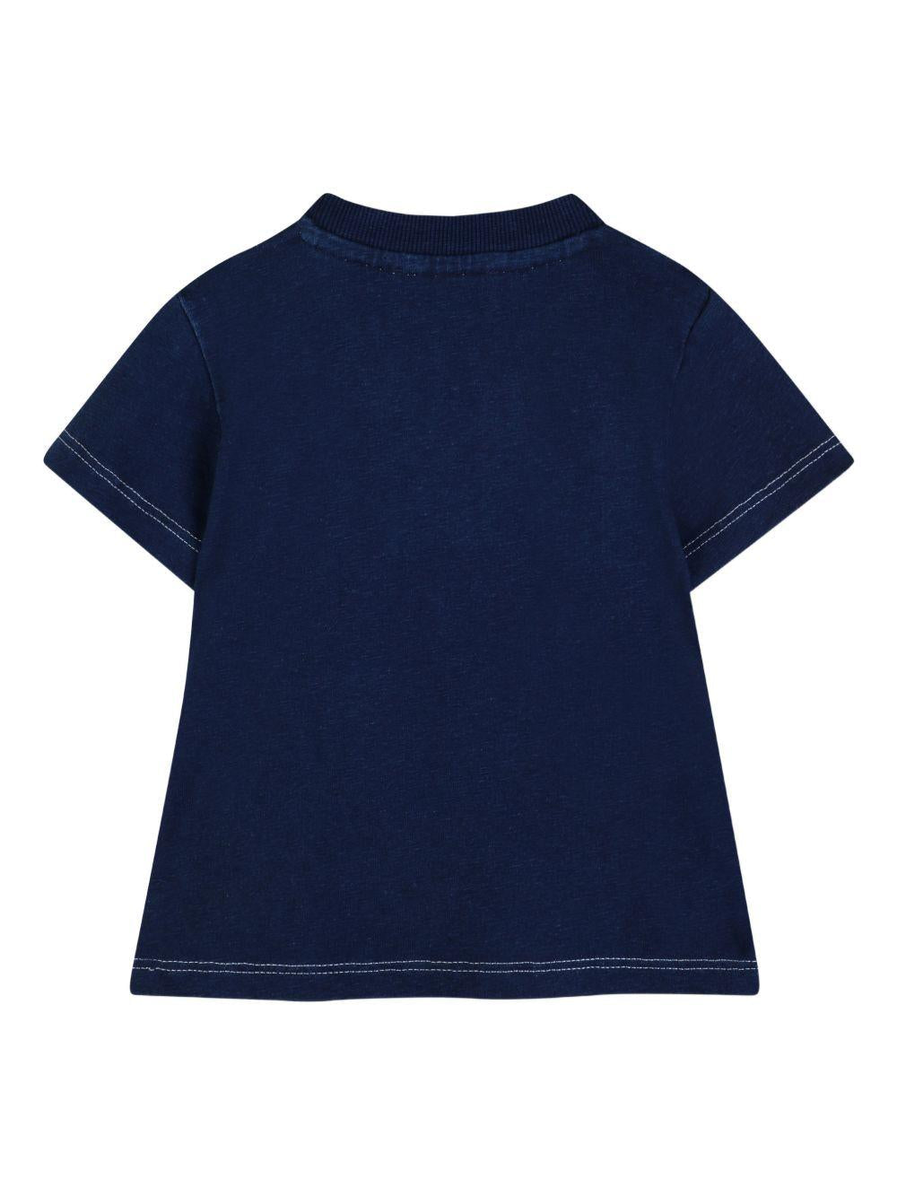 T-shirt per neonato Kenzo Kids blu con dettaglio stampa - Rubino Kids