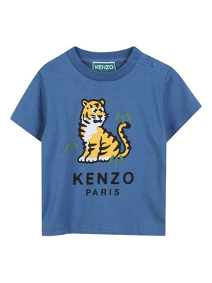 T-shirt per neonato Kenzo Kids blu con stampa grafica