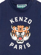 T-shirt per neonato kenzo Kids blu con stampa grafica sul davanti - Rubino Kids