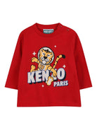 T-shirt per neonato Kenzo Kids rosso con stampa grafica - Rubino Kids