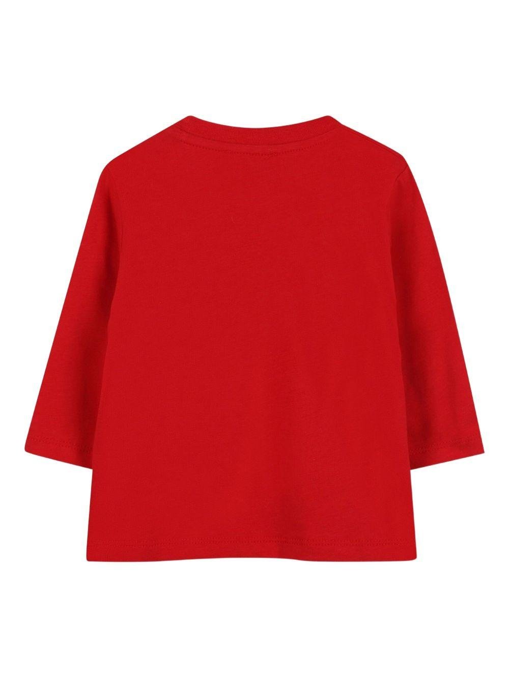 T-shirt per neonato Kenzo Kids rosso con stampa grafica - Rubino Kids