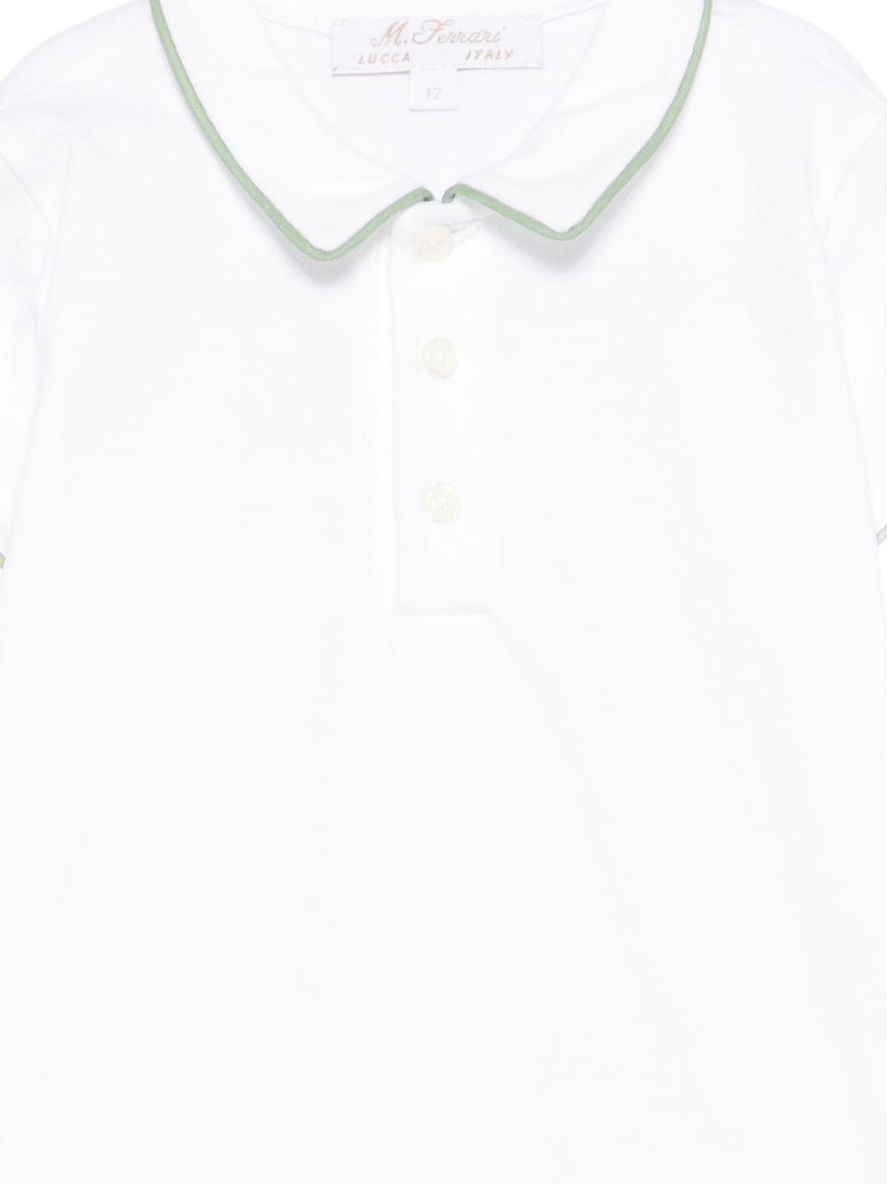 T-shirt per neonato Marella Ferrari bianca con rifiniture verdi - Rubino Kids