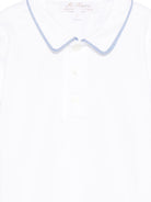 T-shirt per neonato Mariella Ferrari bianca con colletto con dettagli azzurri - Rubino Kids