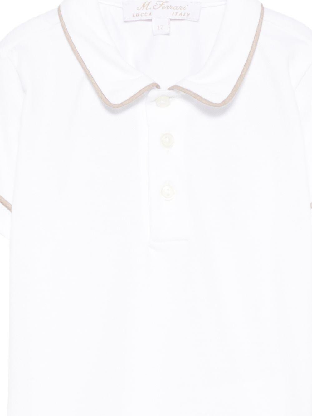 T-shirt per neonato Mariella Ferrari bianca con dettagli beige - Rubino Kids