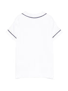 T-shirt per neonato Mariella Ferrari bianca con dettagli blu - Rubino Kids