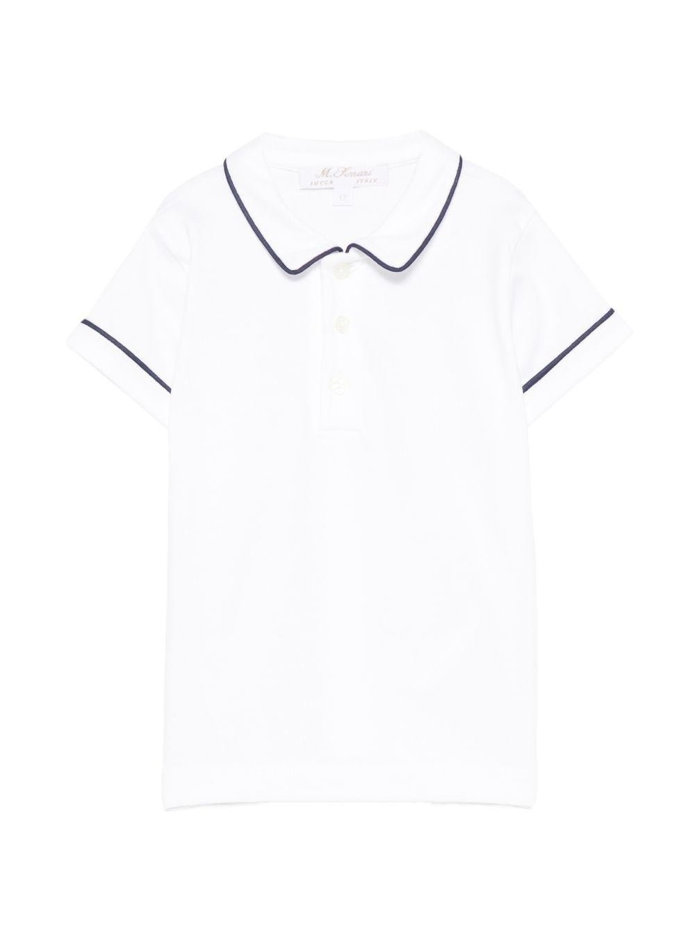 T-shirt per neonato Mariella Ferrari bianca con dettagli blu - Rubino Kids