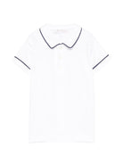 T-shirt per neonato Mariella Ferrari bianca con dettagli blu - Rubino Kids