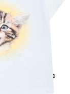T-shirt per neonato Molo bianco con stampa gatto - Rubino Kids