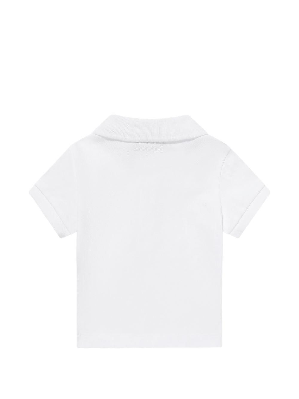 T-shirt per neonato Moschino Kids bianca con colletto stile polo - Rubino Kids