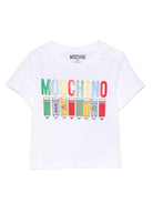 T-shirt per neonato Moschino Kids bianco con stampa matite - Rubino Kids