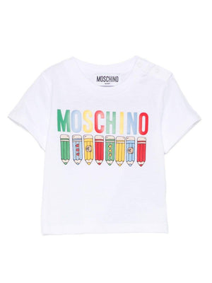 Moschino Kids white pencil print baby T-shirt