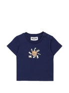 T-shirt per neonato Moschino Kids blu con motivo Teddy Bear - Rubino Kids