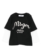 T-shirt per neonato MSGM Kids nera con stampa logo - Rubino Kids