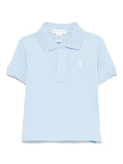 T-shirt per neonato Polo Ralph Lauren Kids azzurra con logo ricamato - Rubino Kids