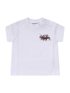 T-shirt per neonato Polo Ralph Lauren Kids bianca con logo equestrian knight - Rubino Kids
